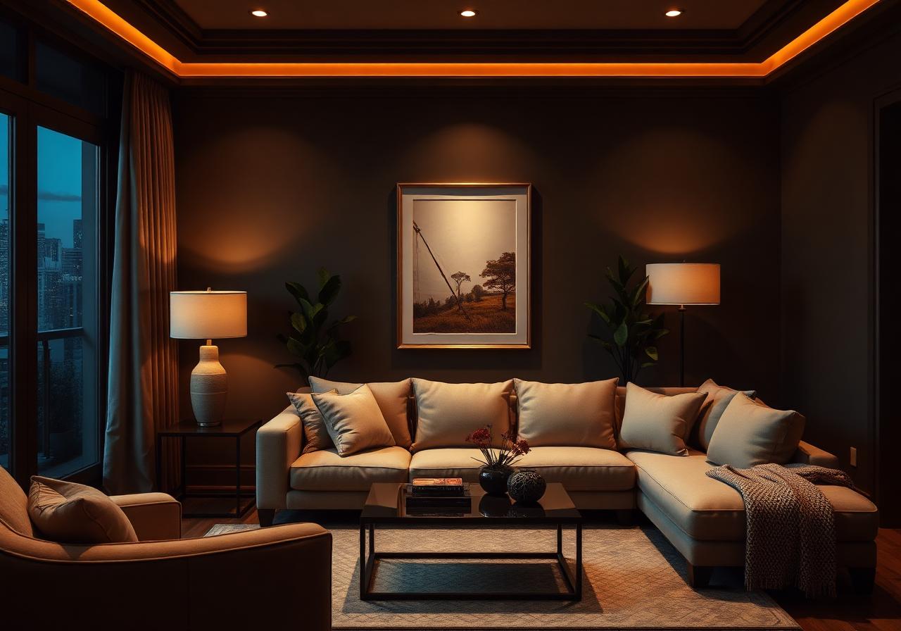 Warm luxury living room